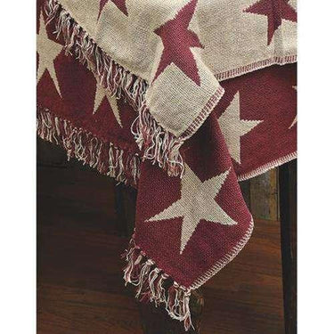 Burgundy Star Woven Throw - The Fox Decor